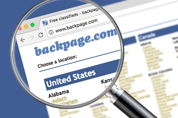 BackPage web sitesi ekran görüntüsü